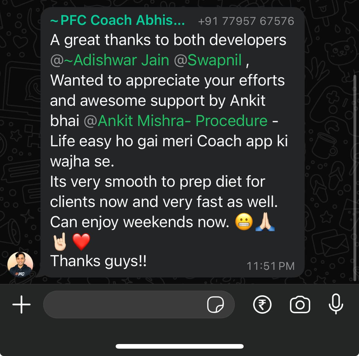 Testimonial from Ankit Mishra