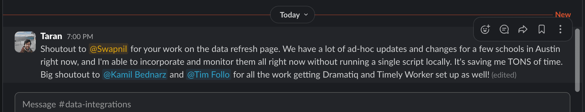 Testimonial from Taran Raghuram